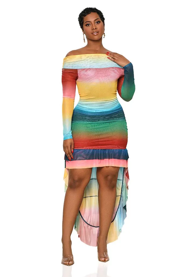 Lilly039s Kloset Dresses Women Ombre Off The Shoulder Dress Yellow Multi FINAL SALE Lilly039s Kloset Dresses Women Ombre Off The Shoulder Dress Yellow Multi FINAL SALE