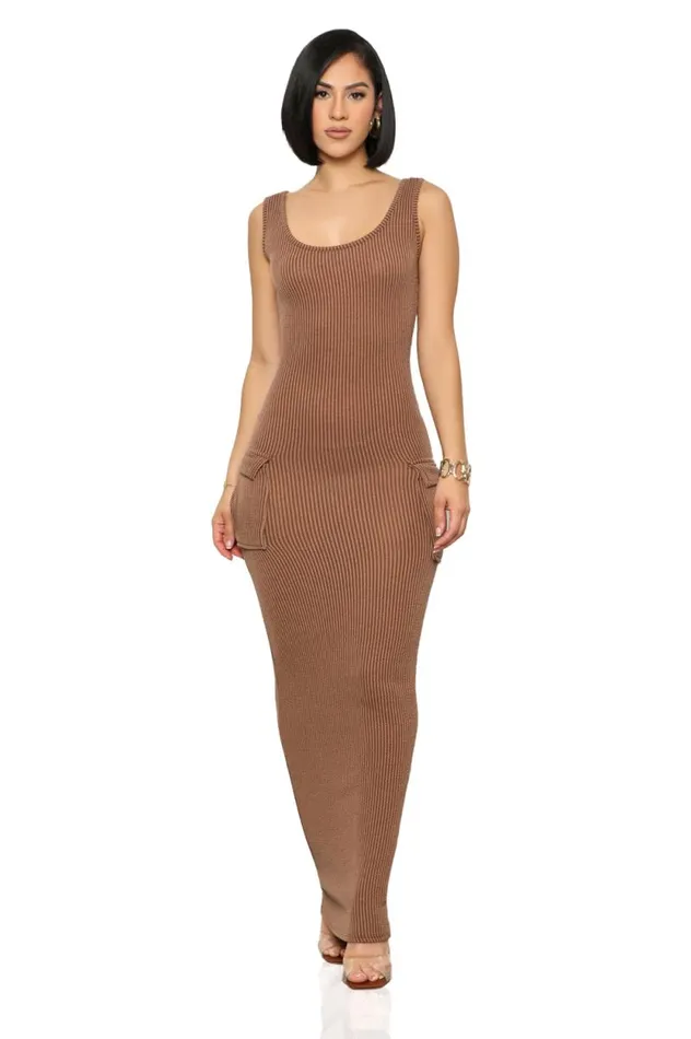 Lilly039s Kloset Dresses Women Rest N039 Play Ribbed Dress Brown