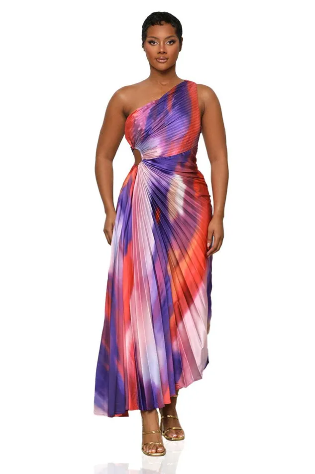 Lilly039s Kloset Dresses Women Sunkissed Watercolor One Shoulder Dress Purple MultiFINAL SALE Lilly039s Kloset Dresses Women Sunkissed Watercolor One Shoulder Dress Purple MultiFINAL SALE