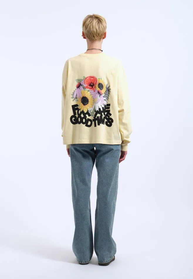 Lily Long Sleeve 8211 Light Yellow Flower Times Light Yellow Flower Times Women Dr Denim Longsleeves