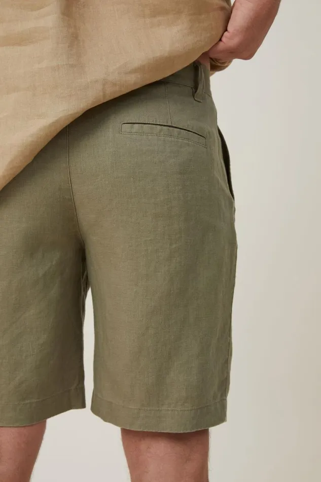 Linen Pleat Short Faded Clover Men Cotton On Shorts Linen Pleat Short Faded Clover Men Cotton On Shorts