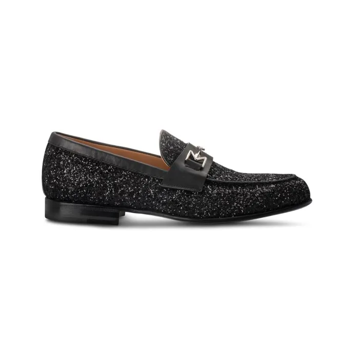 Loafers Men Moreschi FOR HIM 8211 Black Loafer With Glitter