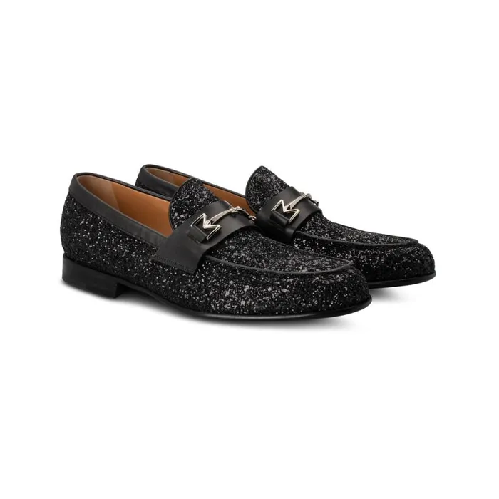 Loafers Men Moreschi FOR HIM 8211 Black Loafer With Glitter