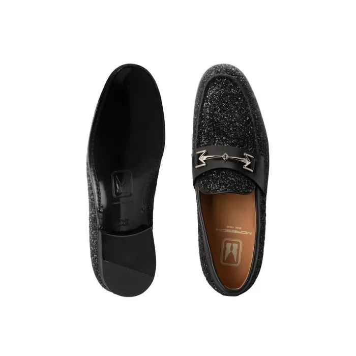 Loafers Men Moreschi FOR HIM 8211 Black Loafer With Glitter