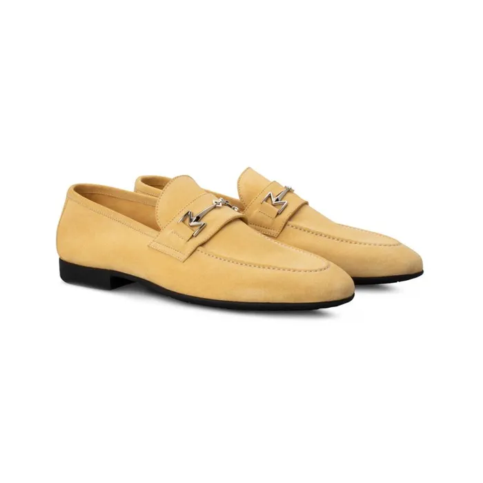 Loafers Men Moreschi Yellow Suede Loafer