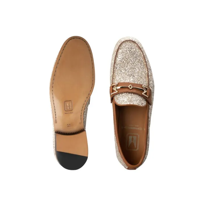Loafers Women Moreschi FOR HER 8211 Gold Glitter Loafer
