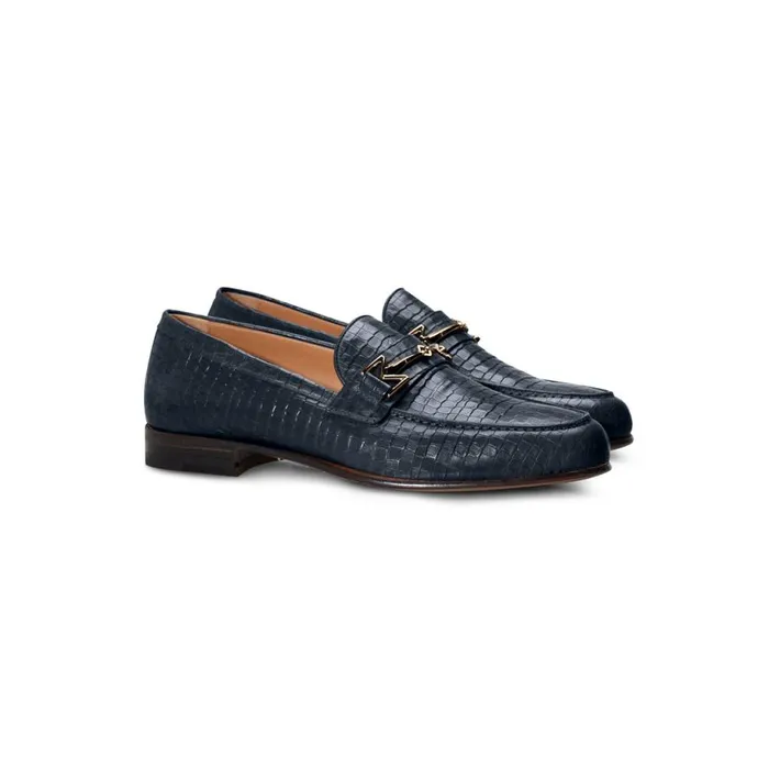Loafers Women Moreschi FOR HER 8211 Navy Blue Leather Loafer