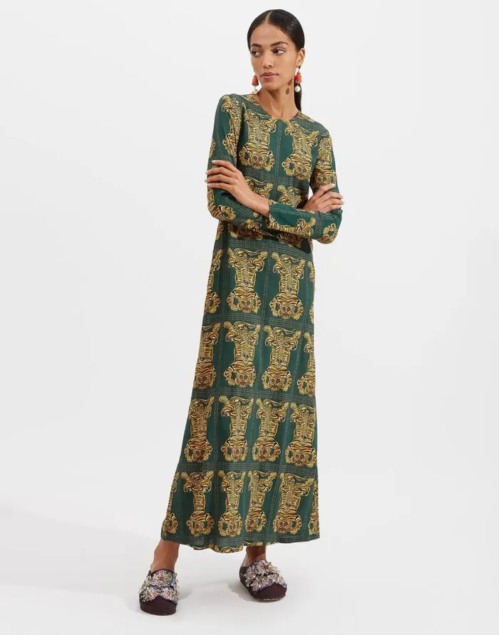 Long Sleeve Swing Dress Tiger Tiles Women La Double J Dresses