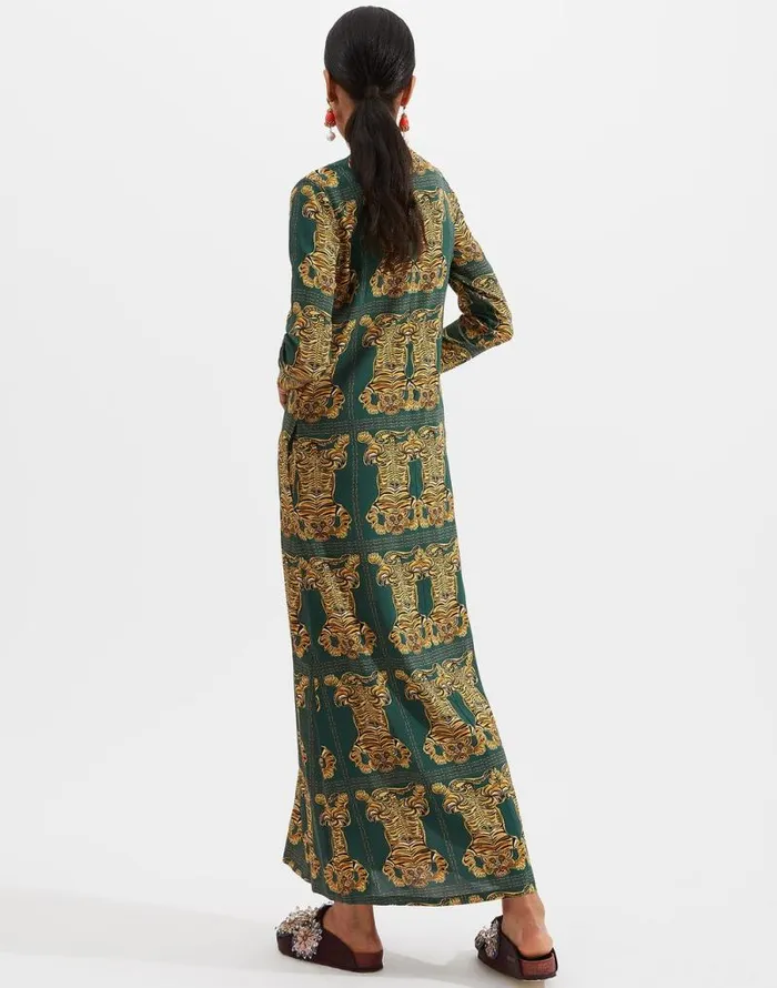 Long Sleeve Swing Dress Tiger Tiles Women La Double J Dresses Long Sleeve Swing Dress Tiger Tiles Women La Double J Dresses