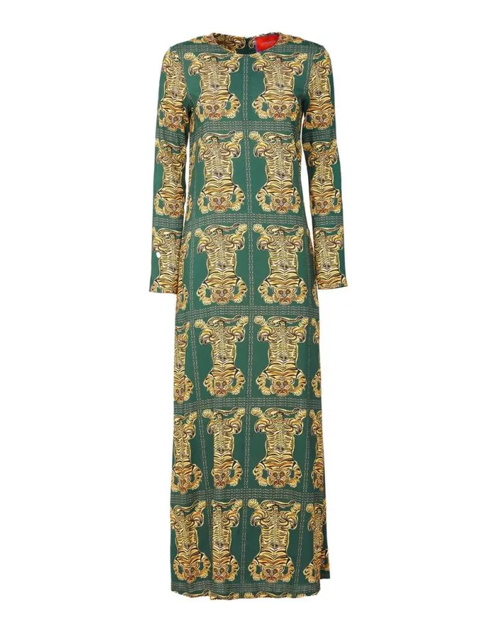 Long Sleeve Swing Dress Tiger Tiles Women La Double J Dresses Long Sleeve Swing Dress Tiger Tiles Women La Double J Dresses