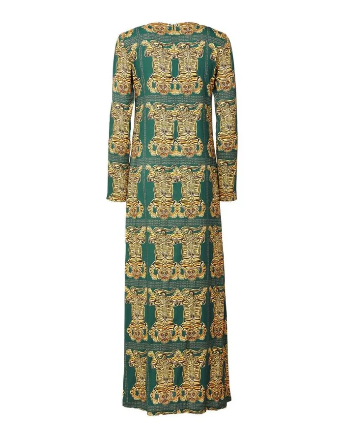Long Sleeve Swing Dress Tiger Tiles Women La Double J Dresses Long Sleeve Swing Dress Tiger Tiles Women La Double J Dresses