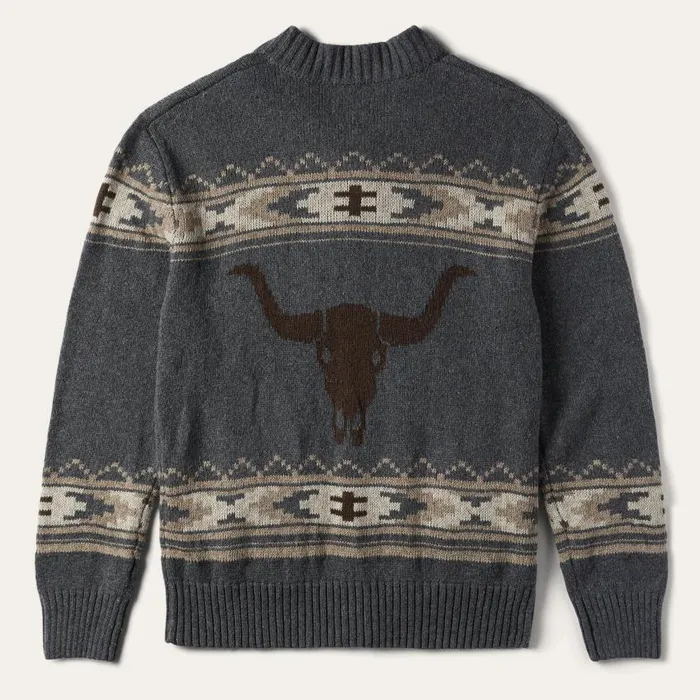 Longhorn Cardigan Grey Men Stetson Jackets
