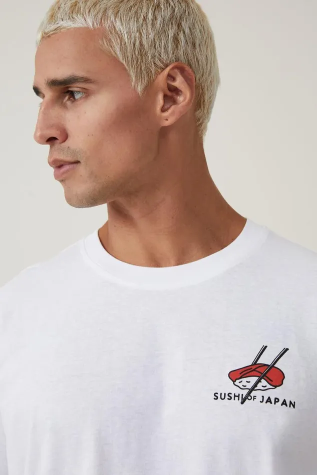 Loose Fit Art TShirt White Sushi Of Japan Men Cotton On Tees and Tanks Loose Fit Art TShirt White Sushi Of Japan Men Cotton On Tees and Tanks