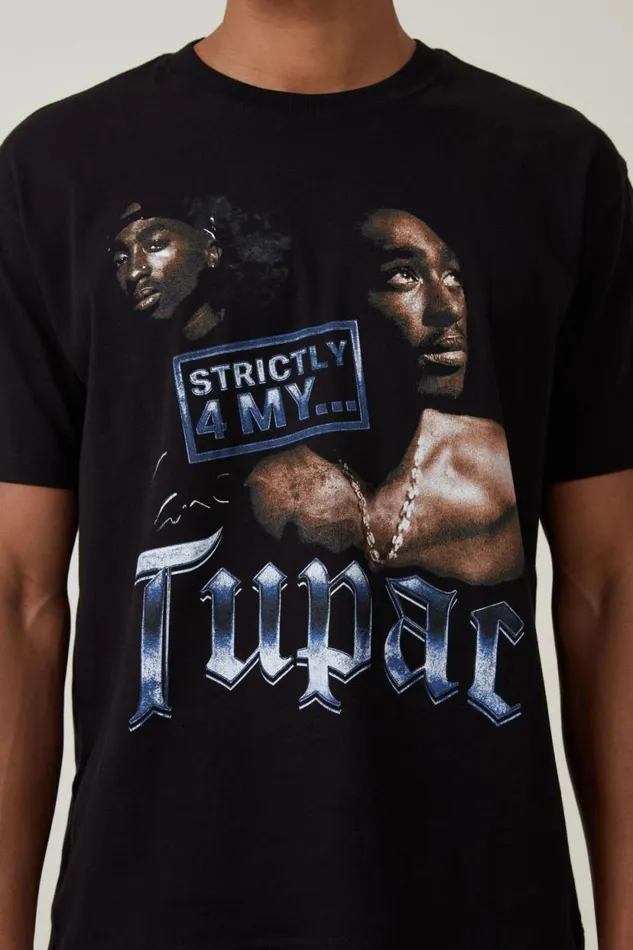 Loose Fit Music TShirt Lcn Bra Blacktupac 8211 Strictly 4 My Men Cotton On Tees and Tanks Loose Fit Music TShirt Lcn Bra Blacktupac 8211 Strictly 4 My Men Cotton On Tees and Tanks