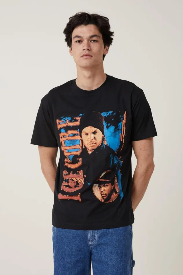 Loose Fit Music TShirt Lcn Mt Blackice Cube 8211 Classic Men Cotton On Tees and Tanks Loose Fit Music TShirt Lcn Mt Blackice Cube 8211 Classic Men Cotton On Tees and Tanks