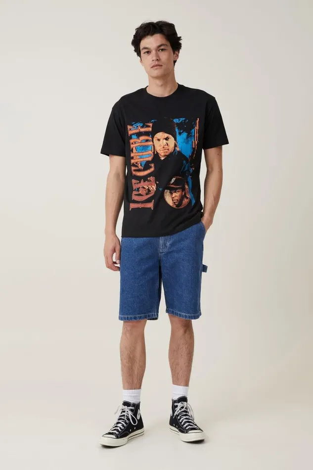 Loose Fit Music TShirt Lcn Mt Blackice Cube 8211 Classic Men Cotton On Tees and Tanks Loose Fit Music TShirt Lcn Mt Blackice Cube 8211 Classic Men Cotton On Tees and Tanks
