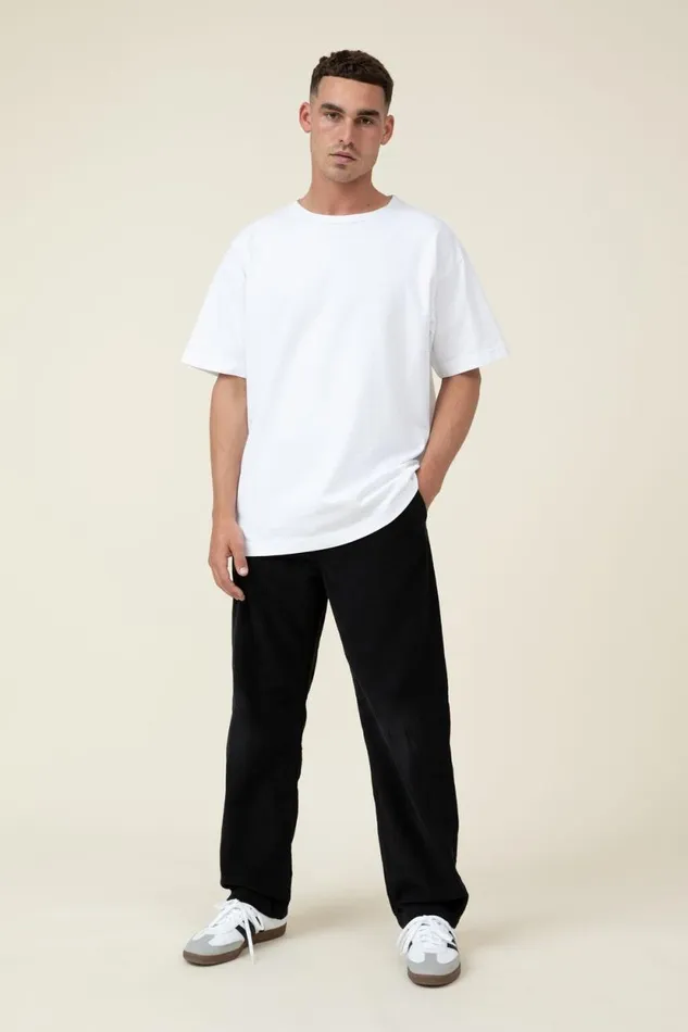 Loose Fit Pant Washed Black Cord Men Cotton On Pants