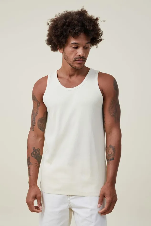 Loose Fit Rib Tank Lemon Men Cotton On Tees and Tanks