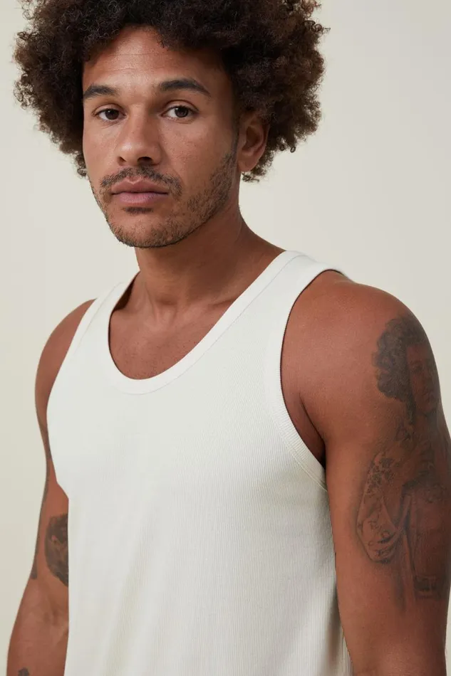 Loose Fit Rib Tank Lemon Men Cotton On Tees and Tanks Loose Fit Rib Tank Lemon Men Cotton On Tees and Tanks