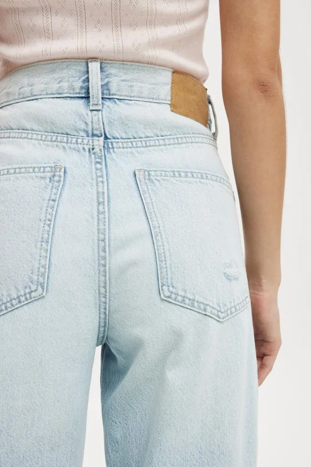 Loose Straight Jean Crystal Blue Rip Women Cotton On Pants Loose Straight Jean Crystal Blue Rip Women Cotton On Pants