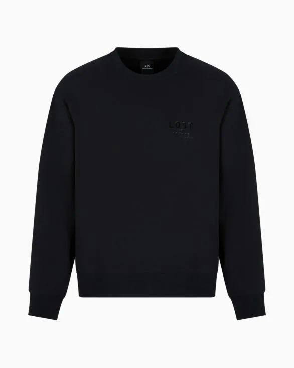 Lost In Sound Crewneck Sweatshirt Black Men Armani Sweatshirts