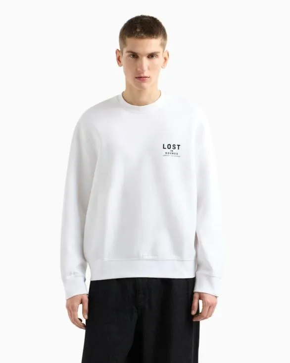 Lost In Sound Crewneck Sweatshirt White Men Armani Sweatshirts Lost In Sound Crewneck Sweatshirt White Men Armani Sweatshirts