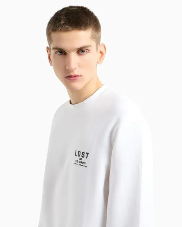 Lost In Sound Crewneck Sweatshirt White Men Armani Sweatshirts Lost In Sound Crewneck Sweatshirt White Men Armani Sweatshirts