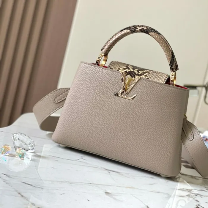 Louis Vuitton Capucines Bag Louis Vuitton N82068 Capucines BB Steeple Gray 8211 Louis Vuitton Handbag Store 8211 Women