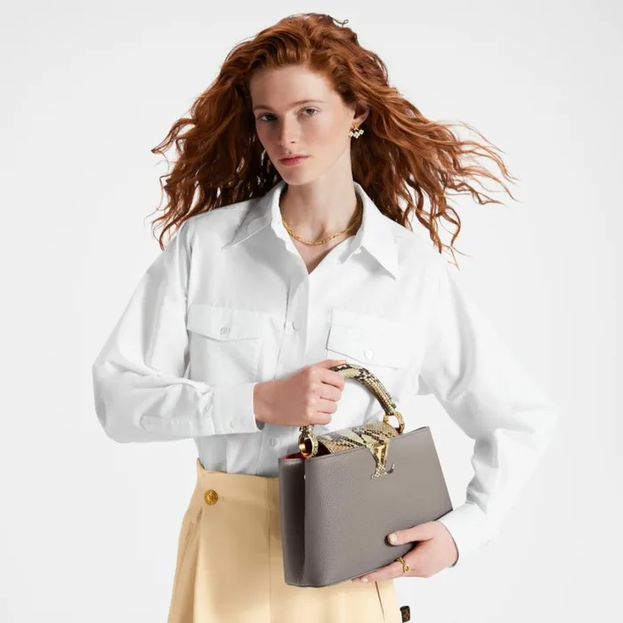 Louis Vuitton Capucines Bag Louis Vuitton N82068 Capucines BB Steeple Gray 8211 Louis Vuitton Handbag Store 8211 Women