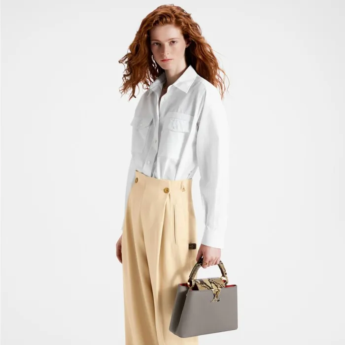 Louis Vuitton Capucines Bag Louis Vuitton N82068 Capucines BB Steeple Gray 8211 Louis Vuitton Handbag Store 8211 Women