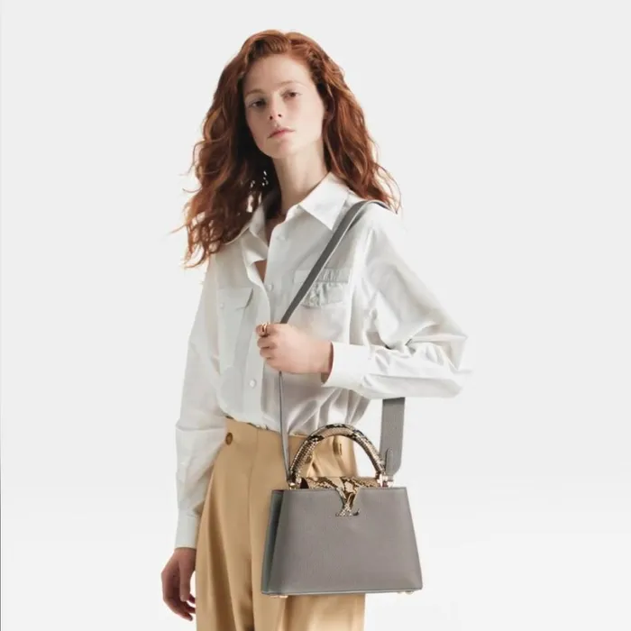 Louis Vuitton Capucines Bag Louis Vuitton N82068 Capucines BB Steeple Gray 8211 Louis Vuitton Handbag Store 8211 Women