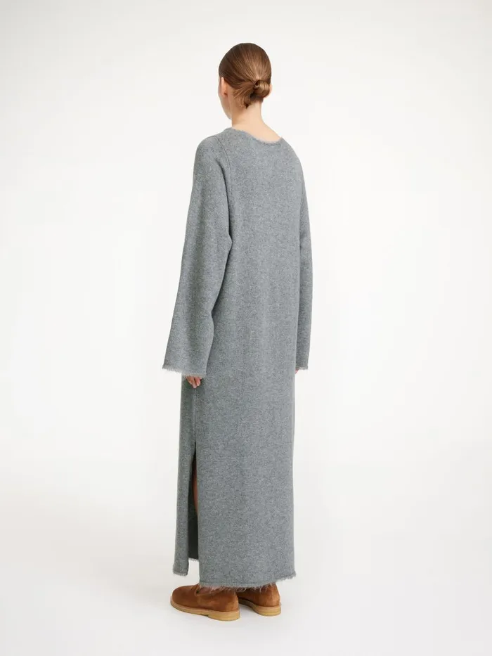 Lovella Maxi Dress Grey Melange Women By Malene Birger Knitwear