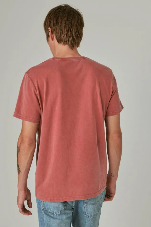 Lucky Brand Acdc Bolt Brick Red Men Graphic Tees