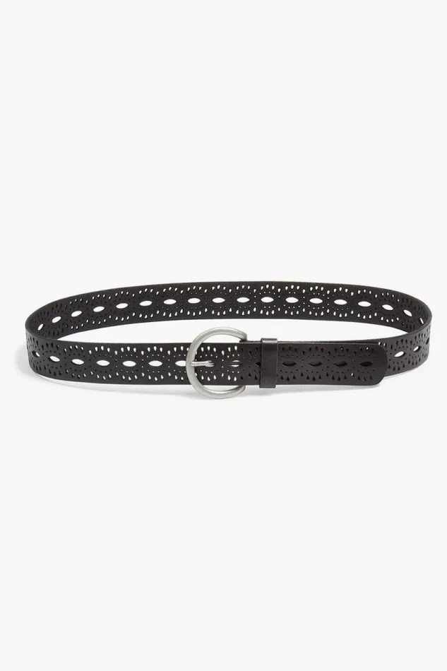 Lucky Brand Beachwood Cutout Belt Black Women Belts