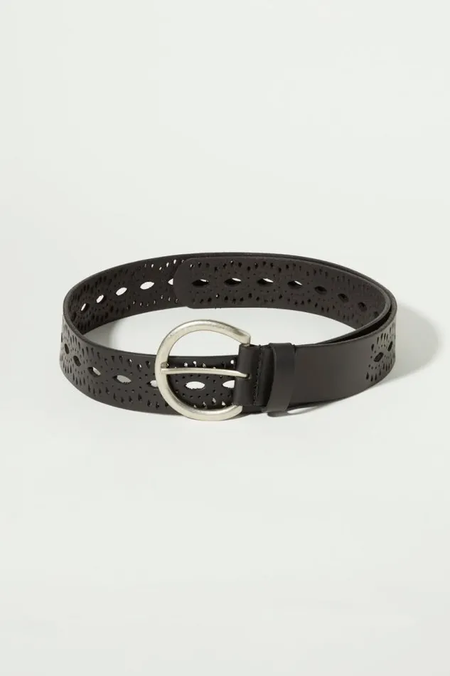 Lucky Brand Beachwood Cutout Belt Black Women Belts