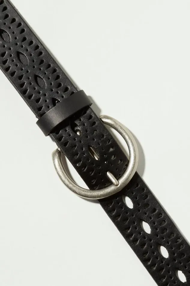 Lucky Brand Beachwood Cutout Belt Black Women Belts