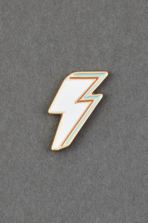 Lucky Brand Bolt Enamel Pin Gold Women Jewelry