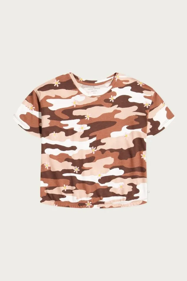 Lucky Brand Camo Tee Dark Brown Kids Girls