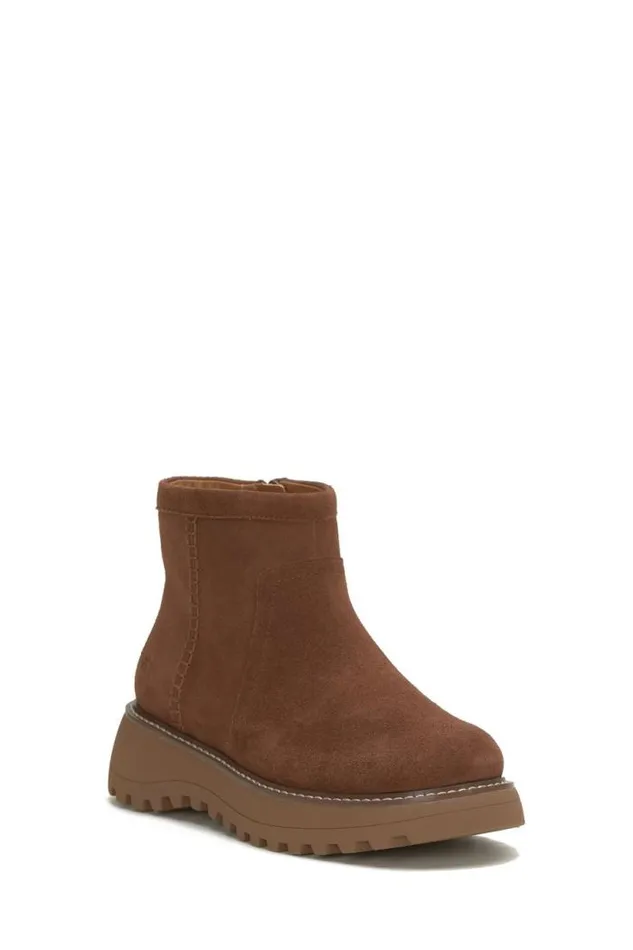 Lucky Brand Chameli Lug Bootie Dark Brown Women Shoes
