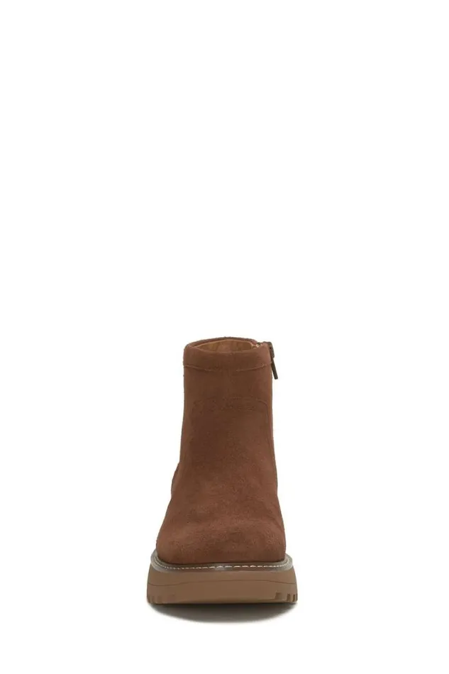 Lucky Brand Chameli Lug Bootie Dark Brown Women Shoes