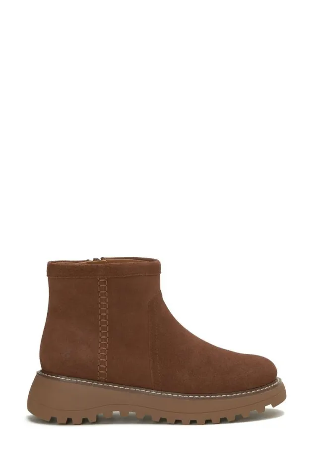 Lucky Brand Chameli Lug Bootie Dark Brown Women Shoes