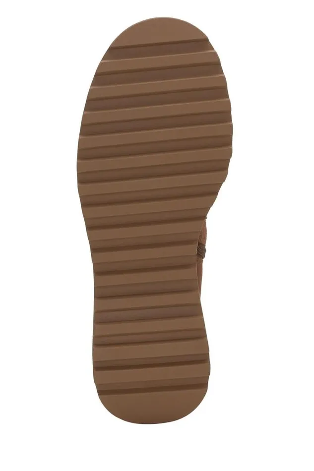 Lucky Brand Chameli Lug Bootie Dark Brown Women Shoes