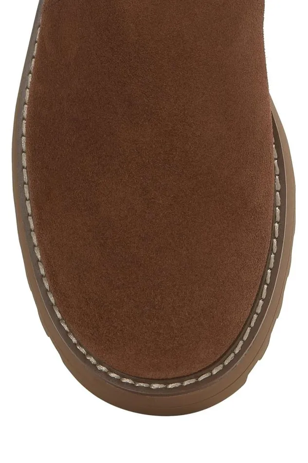 Lucky Brand Chameli Lug Bootie Dark Brown Women Shoes