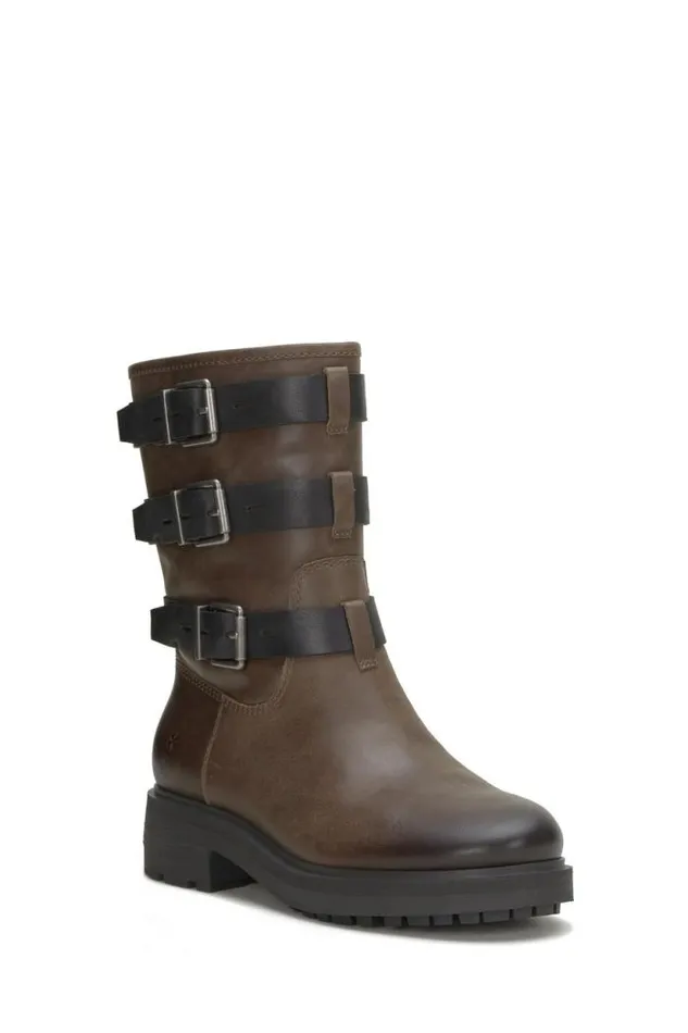 Lucky Brand Cheviss Biker Boot Dark Brown Women Shoes