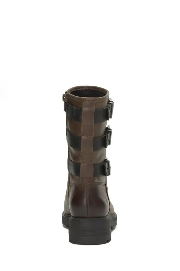 Lucky Brand Cheviss Biker Boot Dark Brown Women Shoes