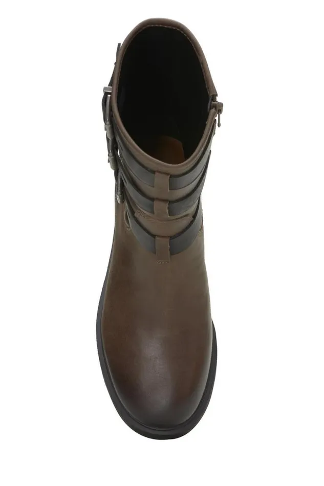 Lucky Brand Cheviss Biker Boot Dark Brown Women Shoes