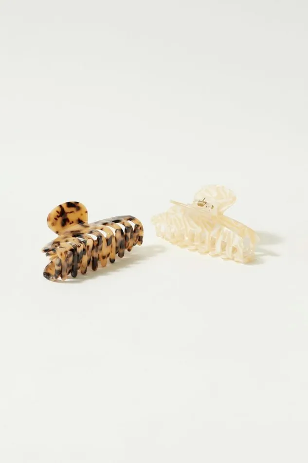 Lucky Brand Classic Tortoise Claw Set Multi Women Hair Accessories