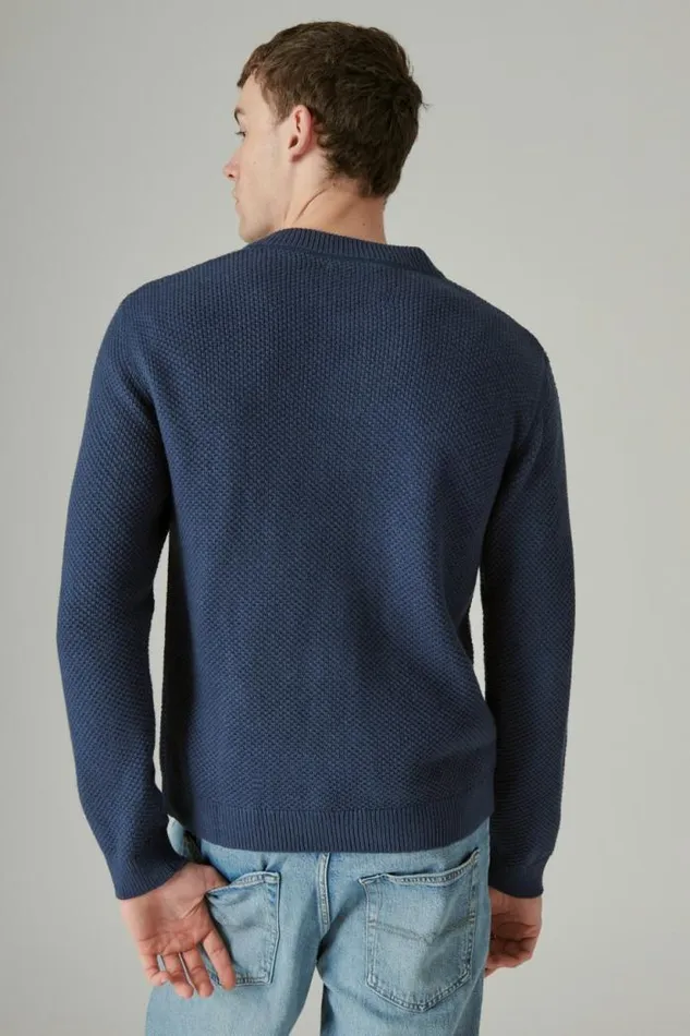 Lucky Brand Cloud Soft Henley Sweater Dark Denim Men Sweaters