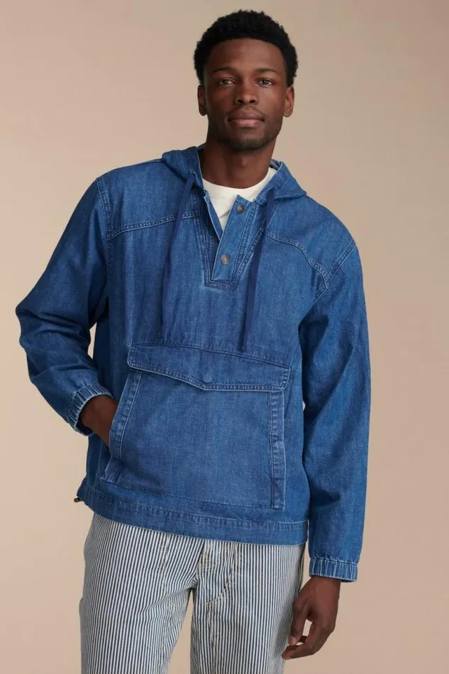 Lucky Brand Denim Pop Over Jacket Stillwell Men Jackets and Outerwear