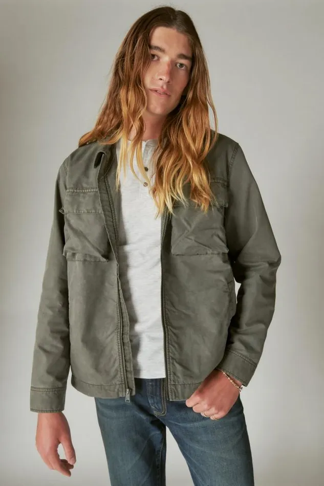 Lucky Brand Fleece Lined Shirt Jacket Raven Men Jackets and Outerwear